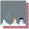 Best Creation Inc - Winter Wonderful Collection - Christmas - 12 x 12 Double Sided Glitter Paper - Snowman Family