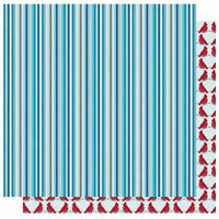 Best Creation Inc - Winter Wonderful Collection - Christmas - 12 x 12 Double Sided Glitter Paper - Cool Stripe
