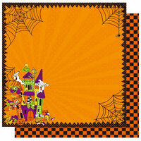 Best Creation Inc - Haunted House Collection - Halloween - 12 x 12 Double Sided Glitter Paper - Haunted House, CLEARANCE
