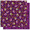 Best Creation Inc - Haunted House Collection - Halloween - 12 x 12 Double Sided Glitter Paper - Boo Purple