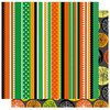 Best Creation Inc - Trick or Treat Collection - Halloween - 12 x 12 Double Sided Glitter Paper - Trick or Treat Stripes