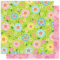Best Creation Inc - Bella Collection - 12 x 12 Double Sided Glitter Paper - Bella Floral Vine