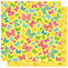 Best Creation Inc - Bella Collection - 12 x 12 Double Sided Glitter Paper - Butterfly Kisses