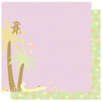 Best Creation Inc - Safari Girl Collection - 12 x 12 Double Sided Glitter Paper - Jungle Love - Left