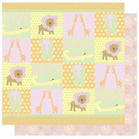 Best Creation Inc - Safari Girl Collection - 12 x 12 Double Sided Glitter Paper - Animal Patch
