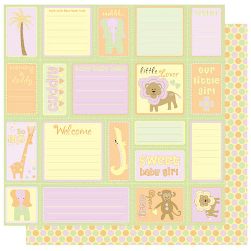 Best Creation Inc - Safari Girl Collection - 12 x 12 Double Sided Glitter Paper - Journal Fun