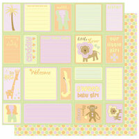 Best Creation Inc - Safari Girl Collection - 12 x 12 Double Sided Glitter Paper - Journal Fun
