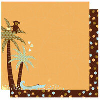 Best Creation Inc - Safari Boy Collection - 12 x 12 Double Sided Glitter Paper - Jungle Love - Left, CLEARANCE