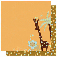 Best Creation Inc - Safari Boy Collection - 12 x 12 Double Sided Glitter Paper - Jungle Love - Right