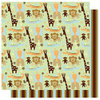 Best Creation Inc - Safari Boy Collection - 12 x 12 Double Sided Glitter Paper - Jungle Friends