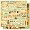 Best Creation Inc - Travel Forever Collection - 12 x 12 Double Sided Glitter Paper - Travel Words
