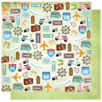 Best Creation Inc - Travel Forever Collection - 12 x 12 Double Sided Glitter Paper - Enjoy the Journey