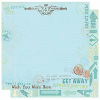 Best Creation Inc - Travel Forever Collection - 12 x 12 Double Sided Glitter Paper - Travel Journal