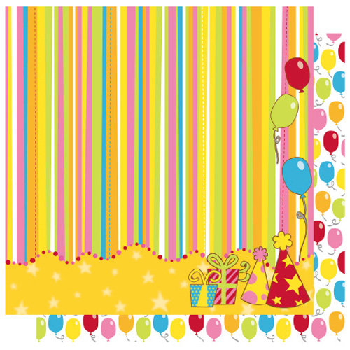 Best Creation Inc - Let's Party! Collection - 12 x 12 Double Sided Glitter Paper - Fun and Games, CLEARANCE