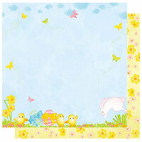 Best Creation Inc - Bunny Love Collection - Easter - 12 x 12 Double Sided Glitter Paper - Hiding in the Garden