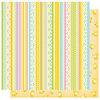 Best Creation Inc - Bunny Love Collection - Easter - 12 x 12 Double Sided Glitter Paper - Springtime Borders