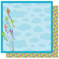 Best Creation Inc - Jubilee Collection - 12 x 12 Double Sided Glitter Paper - Let's Fly a Kite