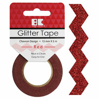 Best Creation Inc - Glitter Tape - Chevron - Red