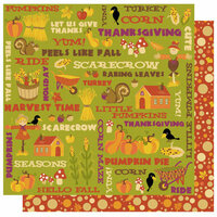 Best Creation Inc - Hello Fall Collection - 12 x 12 Double Sided Glitter Paper - Give Thanks