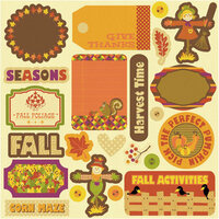 Best Creation Inc - Hello Fall Collection - Expressions - Die Cut Chipboard Pieces