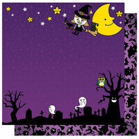 Best Creation Inc - Happy Haunting Collection - Halloween - 12 x 12 Double Sided Glitter Paper - Bewitched