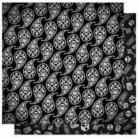 Best Creation Inc - Happy Haunting Collection - Halloween - 12 x 12 Double Sided Glitter Paper - Black Magic