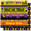 Best Creation Inc - Happy Haunting Collection - Halloween - 12 x 12 Double Sided Glitter Paper - Chills and Thrills