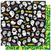 Best Creation Inc - Happy Haunting Collection - Halloween - 12 x 12 Double Sided Glitter Paper - Gim Grinning Ghosts
