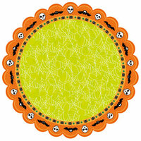 Best Creation Inc - Happy Haunting Collection - Halloween - 12 x 12 Die Cut Glitter Paper - Wings and Webs