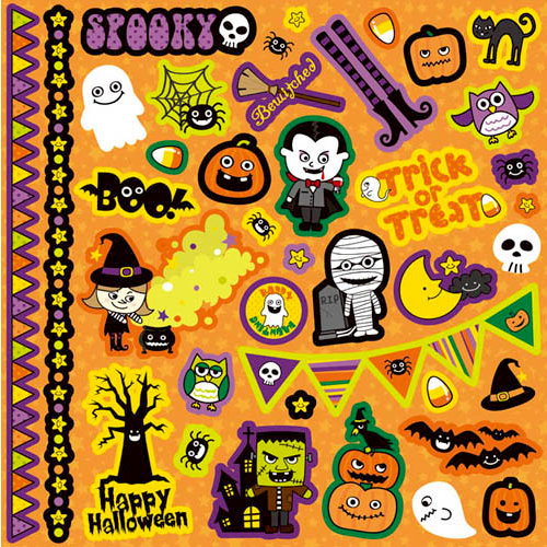 Best Creation Inc - Happy Haunting Collection - Halloween - Glitter Cardstock Stickers - Element