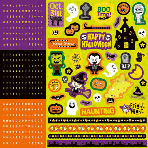Best Creation Inc - Happy Haunting Collection - Halloween - Glitter Cardstock Stickers - Combo