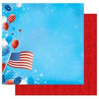 Best Creation Inc - I Love America Collection - 12 x 12 Double Sided Glitter Paper - Pledge Allegiance