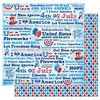 Best Creation Inc - I Love America Collection - 12 x 12 Double Sided Glitter Paper - Let Freedom Ring