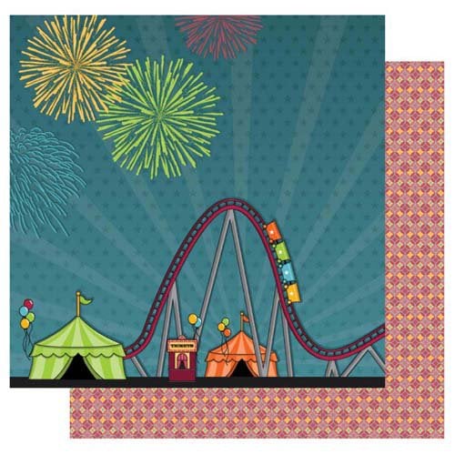 Best Creation Inc - Loops and Scoops Collection - 12 x 12 Double Sided Glitter Paper - My Favorite Ride