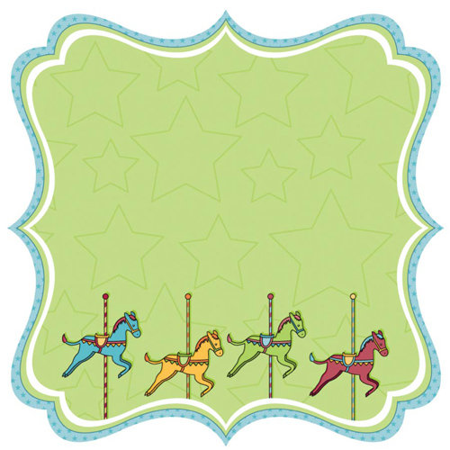 Best Creation Inc - Loops and Scoops Collection - 12 x 12 Die Cut Glitter Paper - Merry-Go-Round