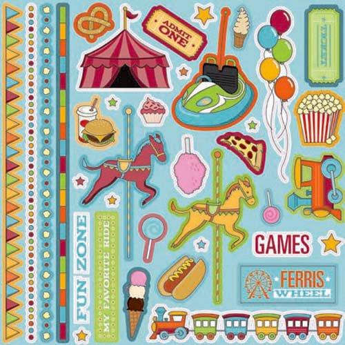 Best Creation Inc - Loops and Scoops Collection - Glitter Cardstock Stickers - Element