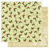 Best Creation Inc - Merry Christmas Collection - 12 x 12 Double Sided Glitter Paper - Christmas Holly