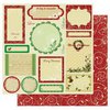 Best Creation Inc - Merry Christmas Collection - 12 x 12 Double Sided Glitter Paper - Greeting Tags