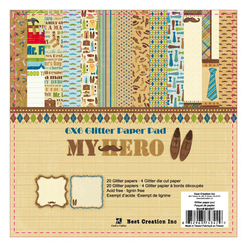 Best Creation Inc - My Hero Collection - 6 x 6 Glittered Paper Pad