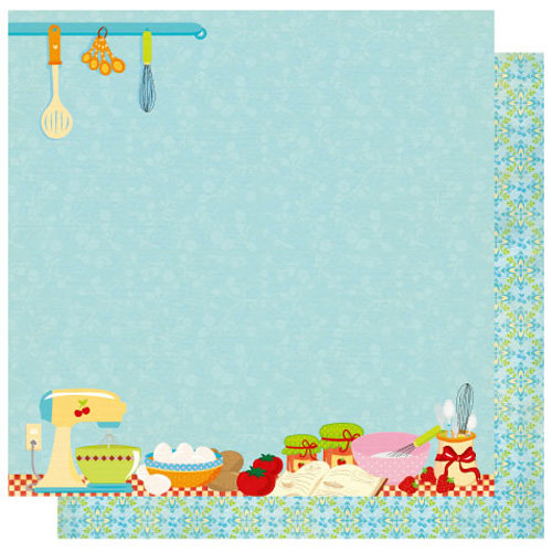 Best Creation Inc - Mom's Kitchen Collection - 12 x 12 Double Sided Glitter Paper - Breakfast Lunch Dinner