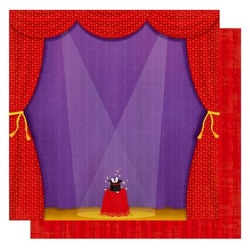 Best Creation Inc - Magic Show Collection - 12 x 12 Double Sided Glitter Paper - I Love Magic