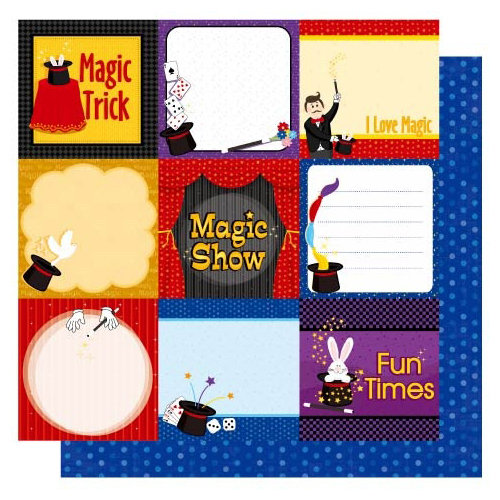 Best Creation Inc - Magic Show Collection - 12 x 12 Double Sided Glitter Paper - Magic Show Journal