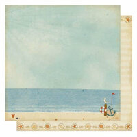 Best Creation Inc - Ocean Breeze Collection - 12 x 12 Double Sided Glitter Paper - Ocean Breeze Right