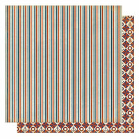 Best Creation Inc - Ocean Breeze Collection - 12 x 12 Double Sided Glitter Paper - Nautical Stripe