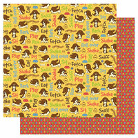 Best Creation Inc - Puppy Love Collection - 12 x 12 Double Sided Glitter Paper - Tricks and Treats