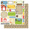 Best Creation Inc - Puppy Love Collection - 12 x 12 Double Sided Glitter Paper - Dog Tags