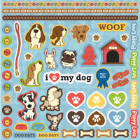 Best Creation Inc - Puppy Love Collection - Glittered Cardstock Stickers - Element