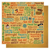 Best Creation Inc - Pirates Collection - 12 x 12 Double Sided Glitter Paper - Pirate's Life Words