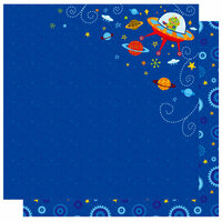 Best Creation Inc - Robot Collection - 12 x 12 Double Sided Glitter Paper - Alien Shuttle