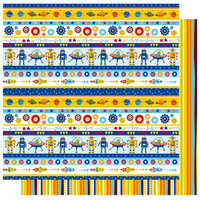 Best Creation Inc - Robot Collection - 12 x 12 Double Sided Glitter Paper - Space Stripes